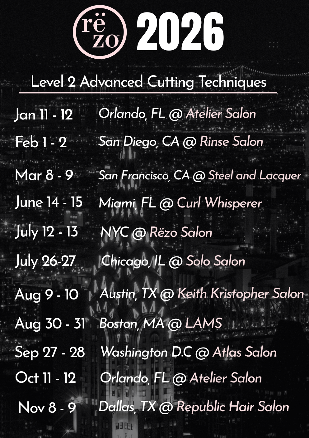 2026 Level 2: Advanced Cut Techniques USA