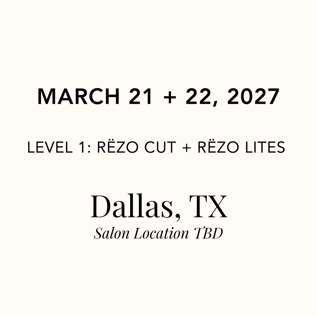March 21 + 22, 2027 | Dallas, TX